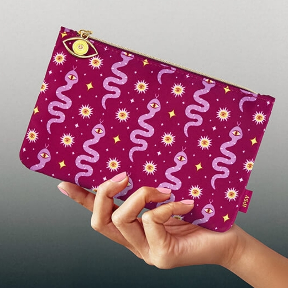 🍒 5/$20 new Ipsy October Purple Snake Halloween Gothic Clutch Glam Bag Kylie